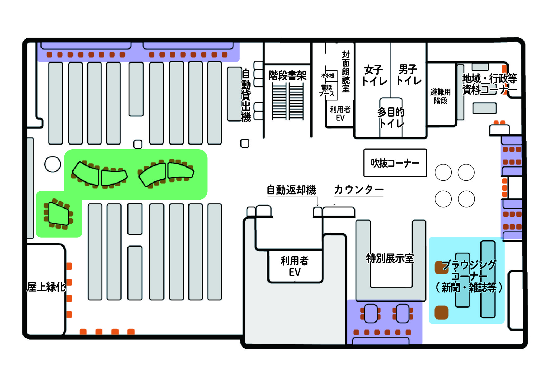 中野東図書館フロア図8F
