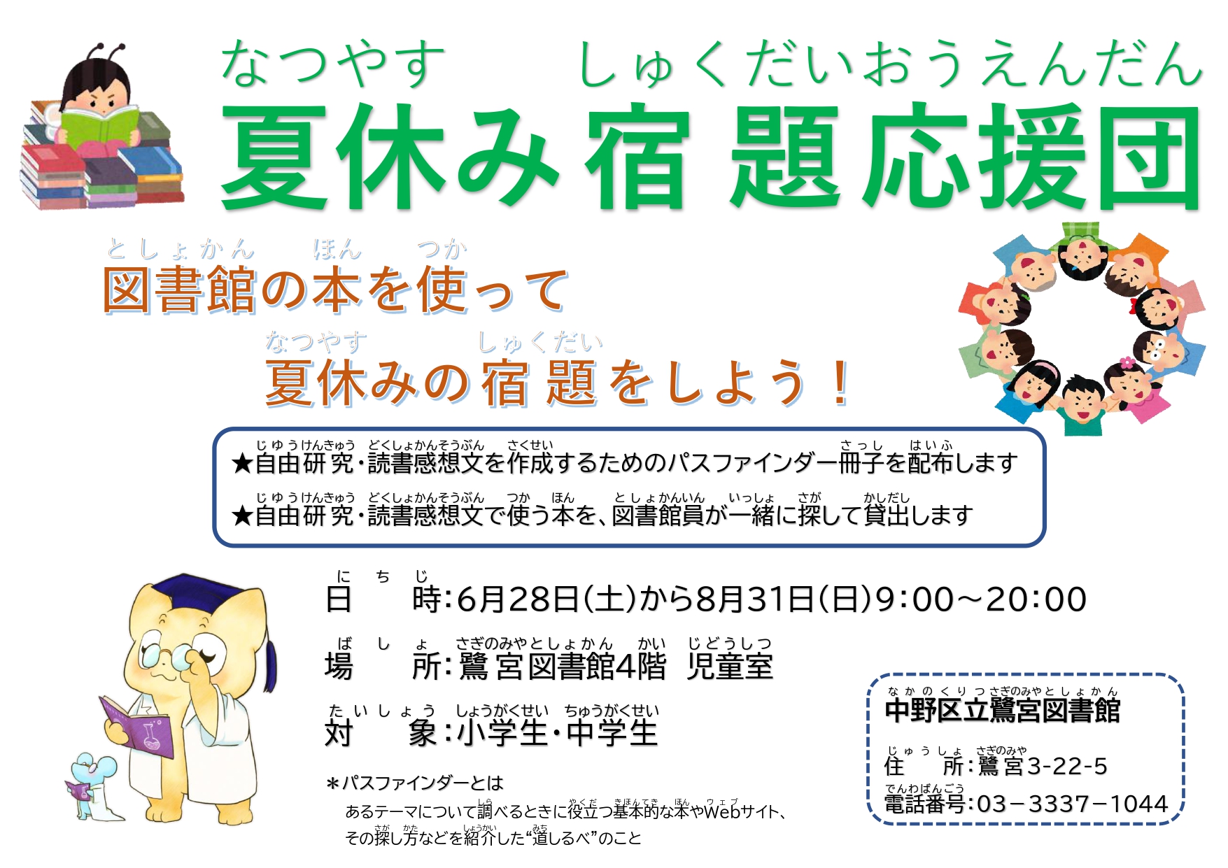 【鷺宮】夏休み宿題応援団ポスター